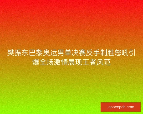 樊振东巴黎奥运男单决赛反手制胜怒吼引爆全场激情展现王者风范